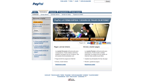 Abrir cuenta en PayPal